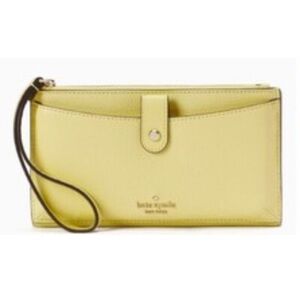 NWT Kate Spade New York Jackson Leather Wristlet 
 Bag – Yellow Chartreuse